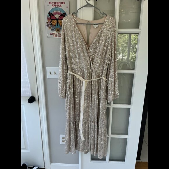 Arula Reign Glitter Sequin Formal Midi Dress Size A/1X - Picture 4 of 7